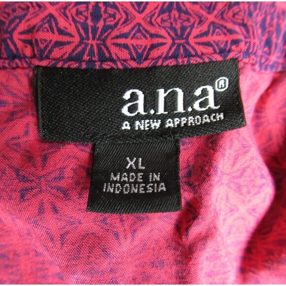 ANA Dress Womens Size XL Pink Sleeveless Geometric Boho Shift Midi Lounge Casual - Picture 2 of 10